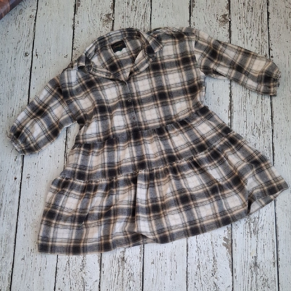Threadgrit Womens Xl Plaid Button-Up Dress